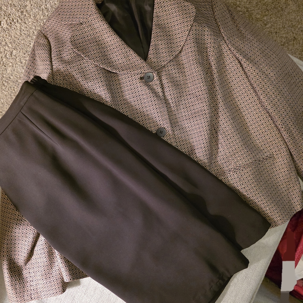 Women's East 5th Brown and Black Skirt Suit